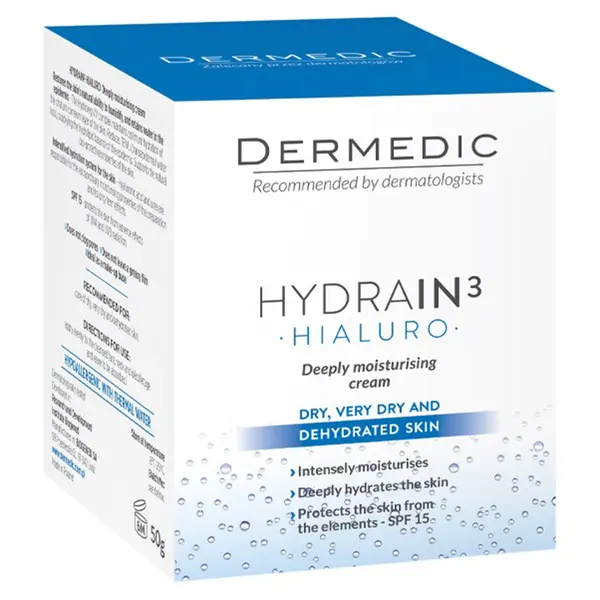Dermedic DERMEDIC HYDRAIN3 HIALURO Дълбоко хидратиращ крем SPF15