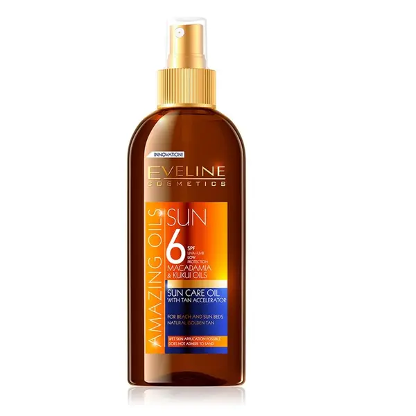 Eveline EVELINE Amazing Oils Слънцезащитно Олио Spf 6 С Ускорител За Тен
