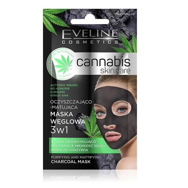 Eveline EVELINE Cannabis Skin Care 3 In 1 Маска С Активен Въглен