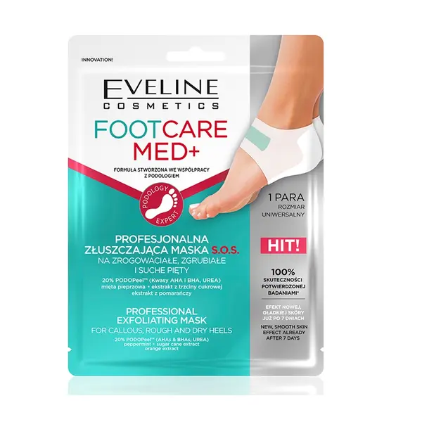 Eveline EVELINE Foot Care Med+ Professional Ексфолираща SOS Текстилна Маска За Пети