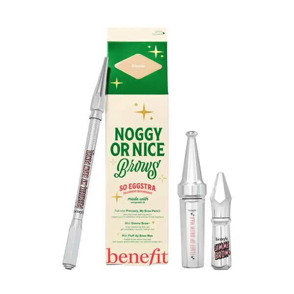 Benefit Cosmetics КОМПЛЕКТ BENEFIT COSMETICS Noggy Or Nice - Brow Pencil, Brow Wax & Brow Gel Christmas Beauty Set