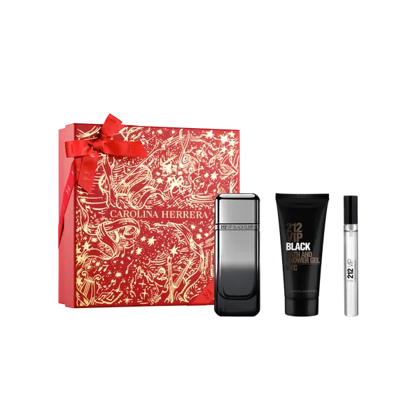 Carolina Herrera КОМПЛЕКТ CAROLINA HERRERA 212 Vip Black Elixir + Shower Gel + Spray