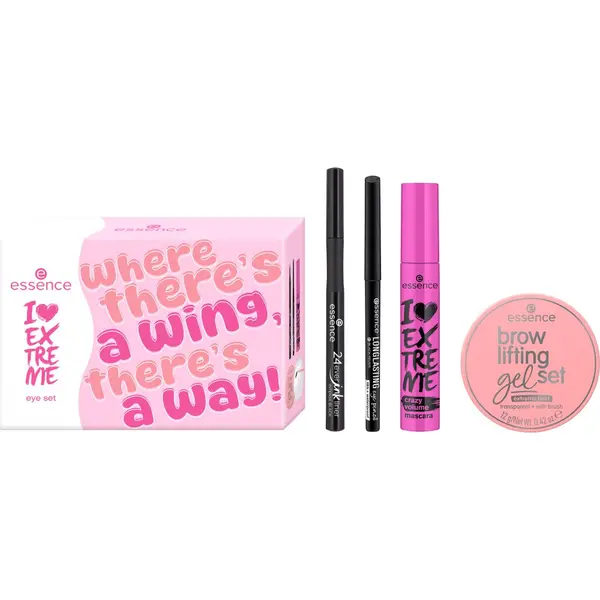 Essence КОМПЛЕКТ ESSENCE - Mascara + Eye pencil +  Eyeliner + Brow lifting gel