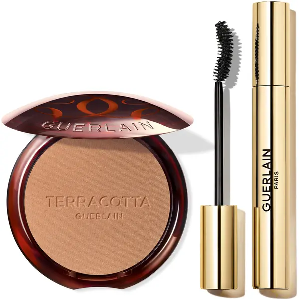Guerlain КОМПЛЕКТ GUERLAIN The Terracotta X Noir G Set The Bronzing Powder & 24H Intense Volume Curl Mascara The Must-Have Duo For A Bronzed Glow