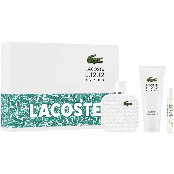 Lacoste КОМПЛЕКТ LACOSTE L.12.12 Blanc Eau De Toilette + Travel Spray + Shower Gel
