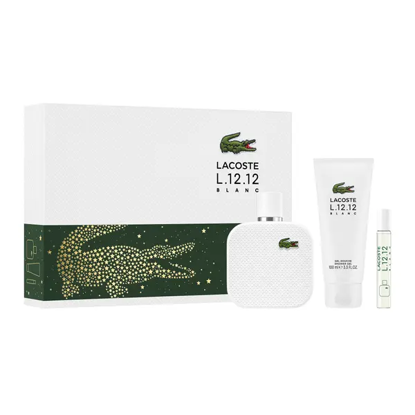 Lacoste КОМПЛЕКТ LACOSTE L.12.12 Blanc Eau De Toilette + Travel Spray + Shower Gel
