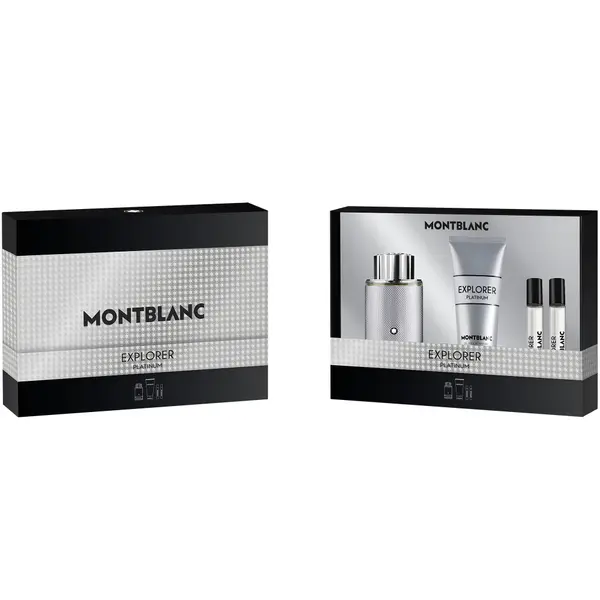 Montblanc КОМПЛЕКТ MONTBLANC Explorer Platinum Eau De Parfum + Travel Spray Edpx2 + Shower Gel