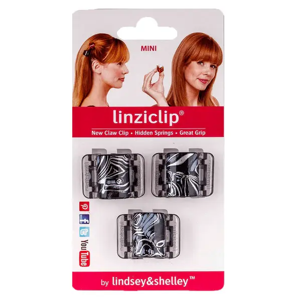 Linziclip LINZICLIP Mini Hair Clip, Size Small, Silver Moon