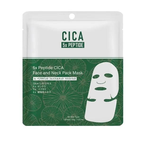 Mitomo MITOMO 5X Peptide Cica Face And Neck Mask