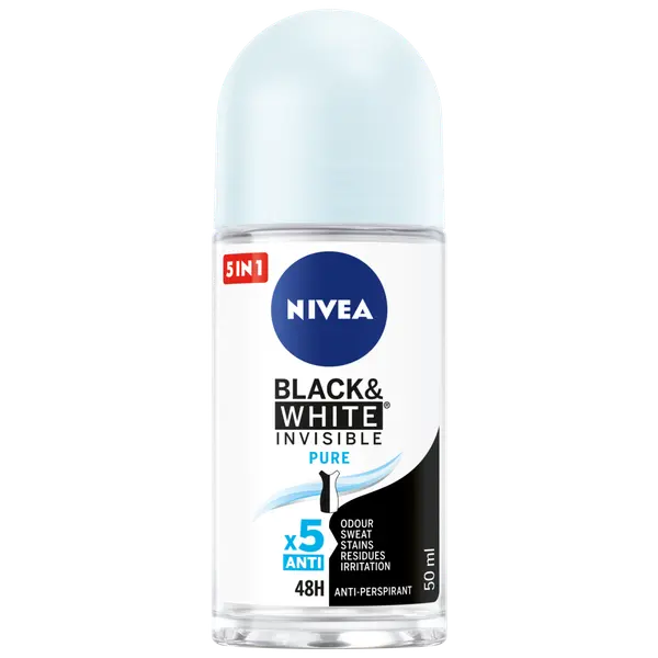 Nivea NIVEA Deo Рол-он дамски Invisible on Black & White Pure