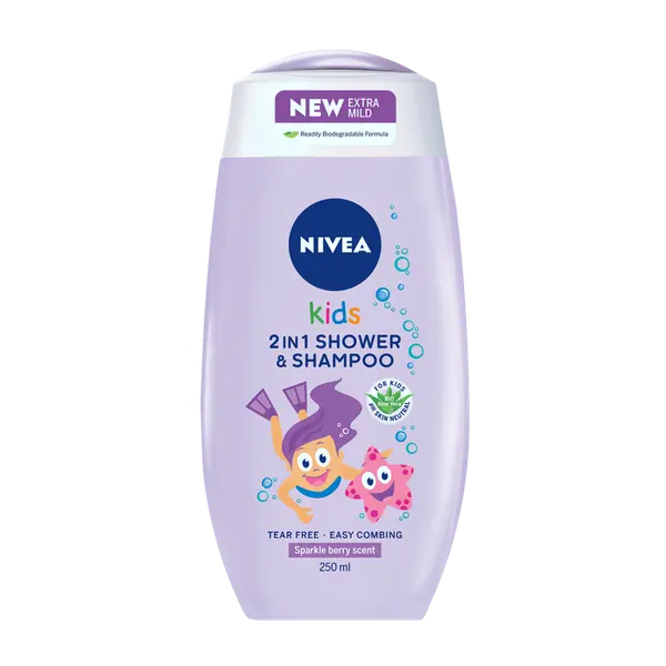 Nivea NIVEA Kids Детски 2в1 душ-гел и шампоан за момичета