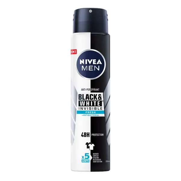 Nivea NIVEA MEN Deo Спрей мъжки Invisible on Black & White Fresh XL size