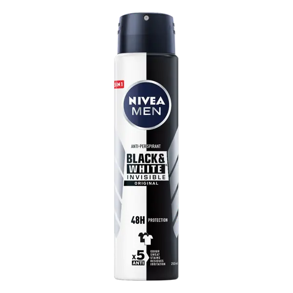 Nivea NIVEA MEN Deo Спрей мъжки Invisible on Black & White Original XL size