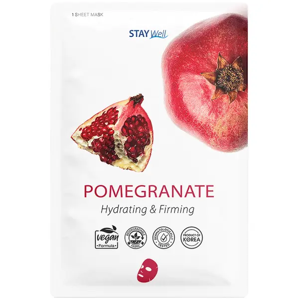 Stay Well STAY Well Vegan sheet mask - POMEGRANATE