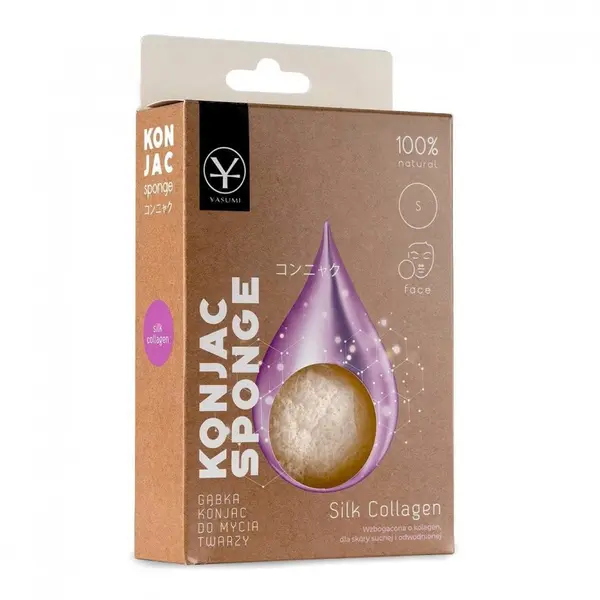 Yasumi YASUMI Konjac Sponge Face Wash With Silk Collagen For Skin With Signs Of Aging