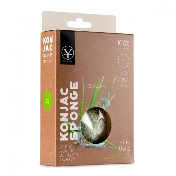 Yasumi YASUMI Konjac Sponge For Face Wash With Aloe Vera For Dry And Sensitive Skin