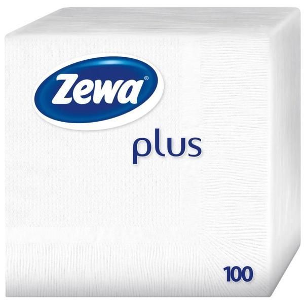 Zewa 1-слойни хартиени салфетки за маса - Zewa Plus White, 100 бр