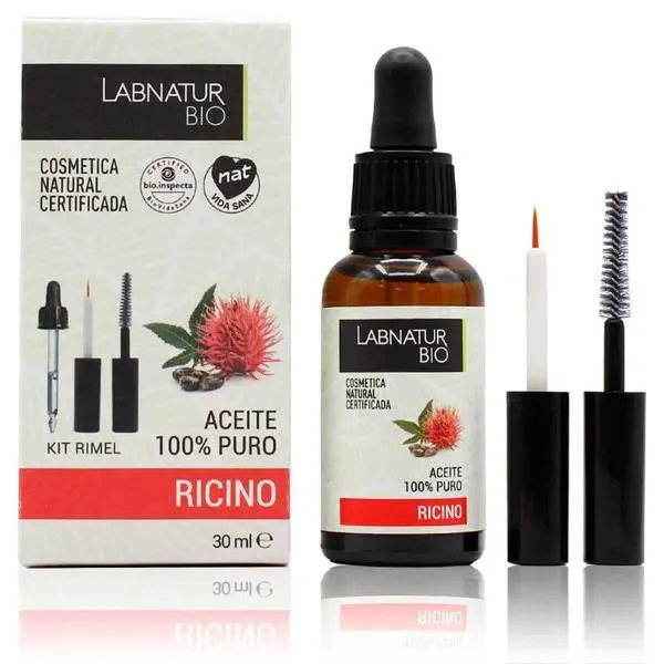 LabNatur 100% чисто рициново масло + комплект за мигли и вежди** - LabNatur Aceite 100% Puro Ricino Kit Rimel, 30 мл