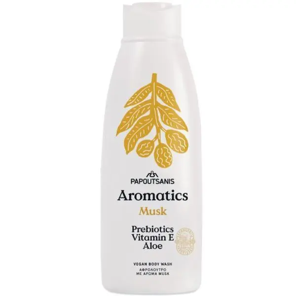Papoutsanis 100% веган душ гел с аромат на мускус - Papoutsanis Aromatics Musk Vegan Body Wash, 650 мл