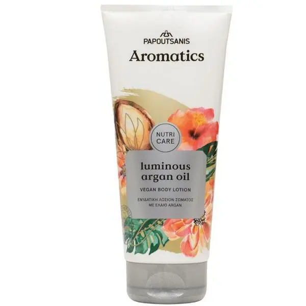 Papoutsanis 100% веган лосион за тяло с арганово масло** - Papoutsanis Aromatics Nutri Care Body Lotion Luminous Argan Oil, 200 мл