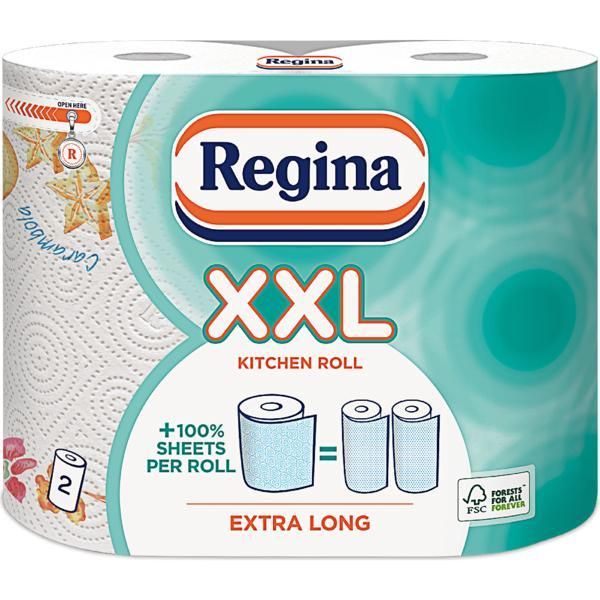 Regina 2-слойна кухненска кърпа - Regina XXL Kitchen Roll Extra Long, 2 ролки