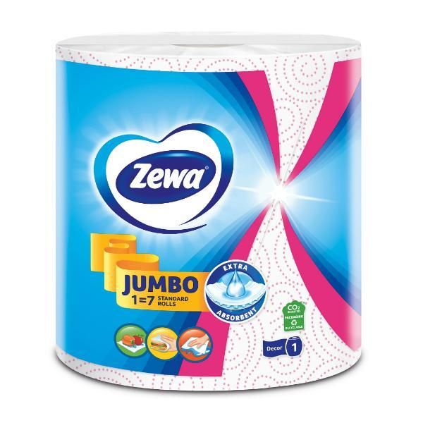 Zewa 2 слоя кухненски хартиени ролки - Zewa Jumbo Decor, 1 ролка