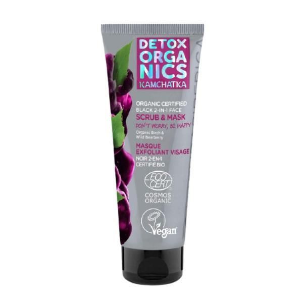 Detox Organics 2 в 1 черна маска и скраб с екстракт от бреза Detox Organics, 75 мл