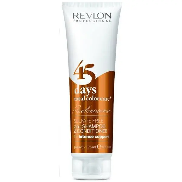 Revlon Professional 2 в 1 шампоан и балсам за медно оцветена коса - Revlon Professional Revlonissimo 45 Days Total Color Care Intense Coppers, 275 мл