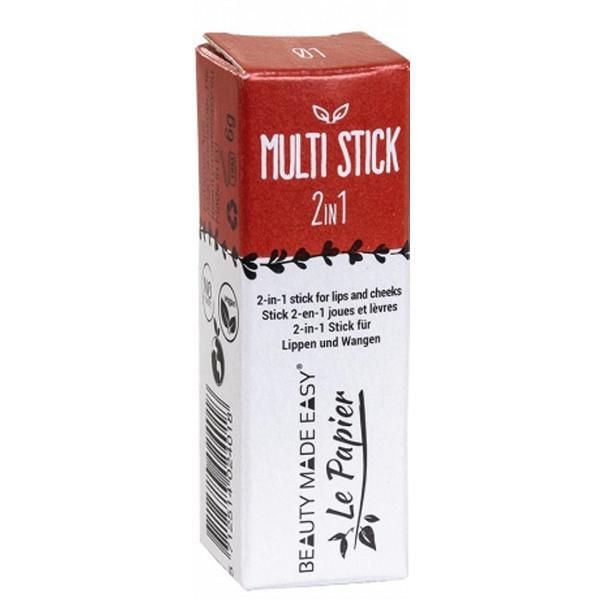 Beauty Made Easy 2 в 1 веган стик за устни и бузи Multi Stick Beauty Made Easy, нюанс 01 Червен, 6 гр