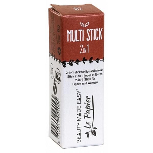 Beauty Made Easy 2 в 1 веган стик за устни и бузи Multi Stick Beauty Made Easy, нюанс 02 Brown, 6 гр