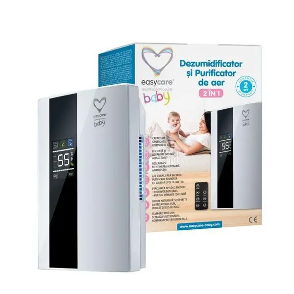 Easy Care Baby 2 в 1 влагоабсорбатор и пречиствател на въздух - Easycare Baby, 1700 мл, UV, за помещения до 30 м2, 1 бр