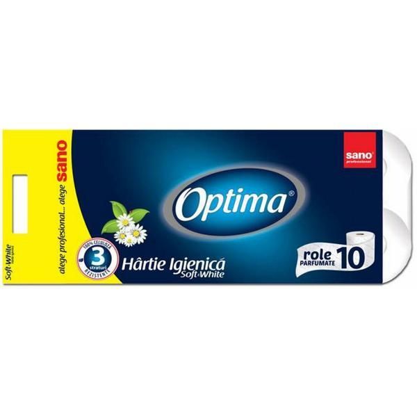 Sano 3-слойна ароматизирана тоалетна хартия Sano Optima, 10 ролки