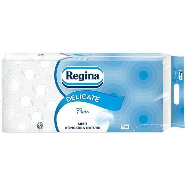 Regina 3-слойна тоалетна хартия - Regina Delicate Pure, 10 ролки