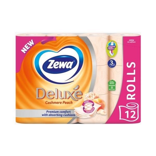 Zewa 3-слойна тоалетна хартия с аромат на праскова - Zewa Deluxe, 12 ролки