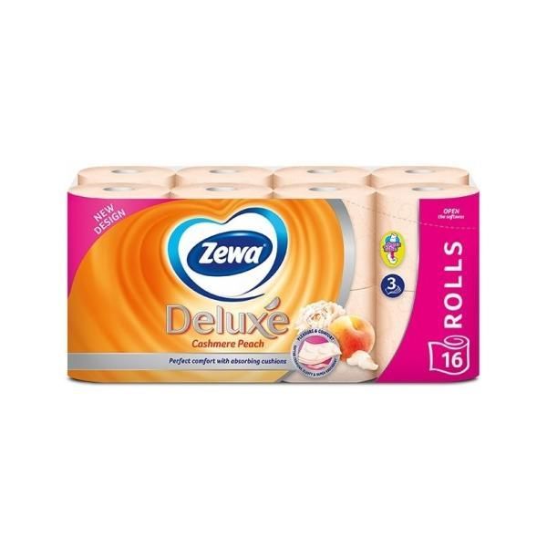 Zewa 3-слойна тоалетна хартия с аромат на праскова - Zewa Deluxe, 16 ролки