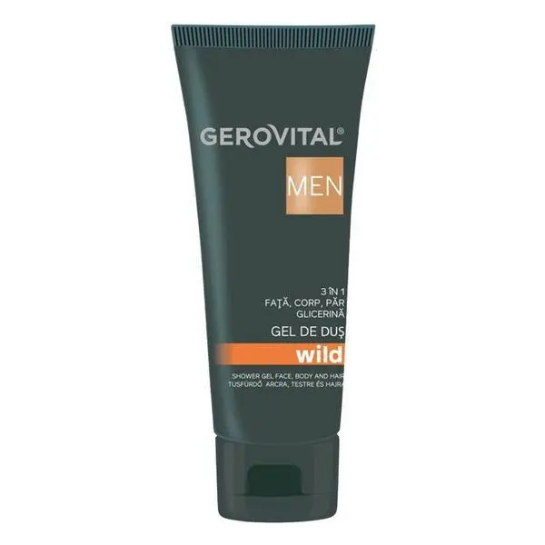 Gerovital 3 в 1 душ гел за лице, тяло и коса - Gerovital Men Wild, 100 мл
