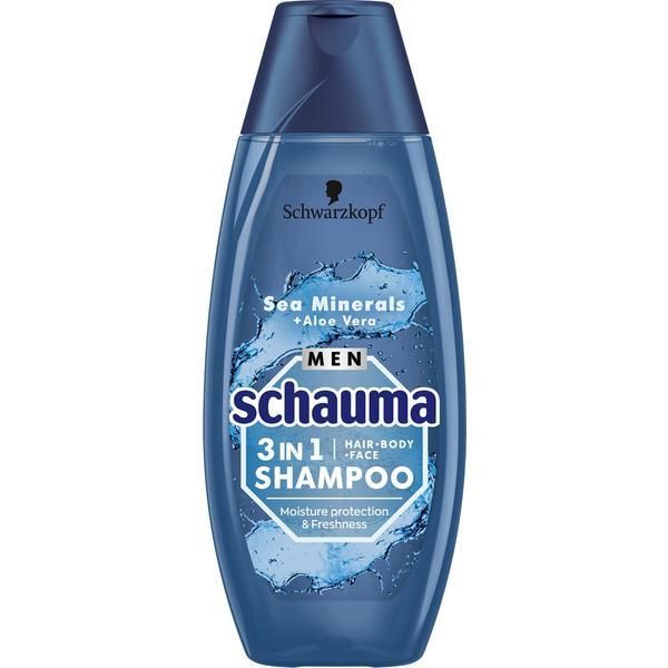 Schauma 3 в 1 шампоан за коса-тяло-лице за мъже с морски минерали и алое вера-Schwarzkopf Schauma 400 мл