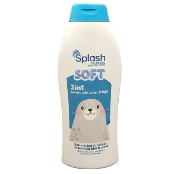 Splash 3в1 Душ гел за деца, мек талк - Splash, 500 мл