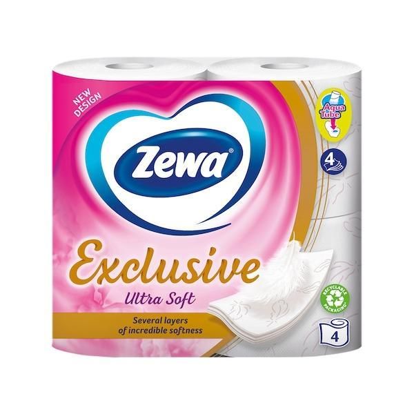 Zewa 4-слойна ултра фина тоалетна хартия - Zewa Exclusive Ultra Soft, 4 ролки