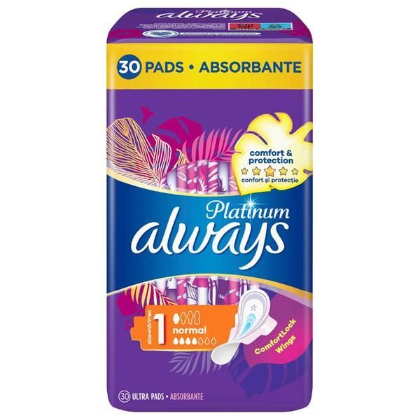 Always Абсорбенти - Always Platinum Normal, размер 1, 30 бр