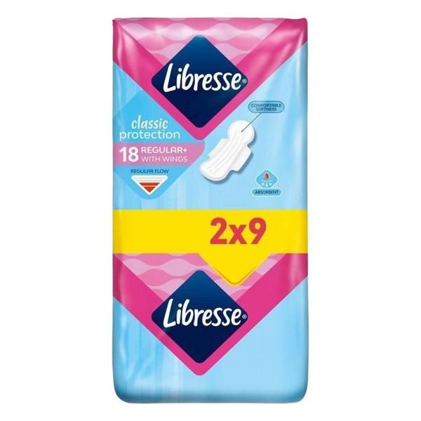 Libresse Абсорбенти Wing Absorbents - Libresse Classic Protection Regular + с Wings, 18 бр