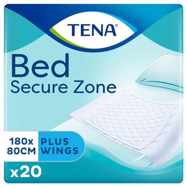 Tena Абсорбиращи подложки с крила - Tena Bed Secure Zone Plus Wings 180x80 см, 20 бр