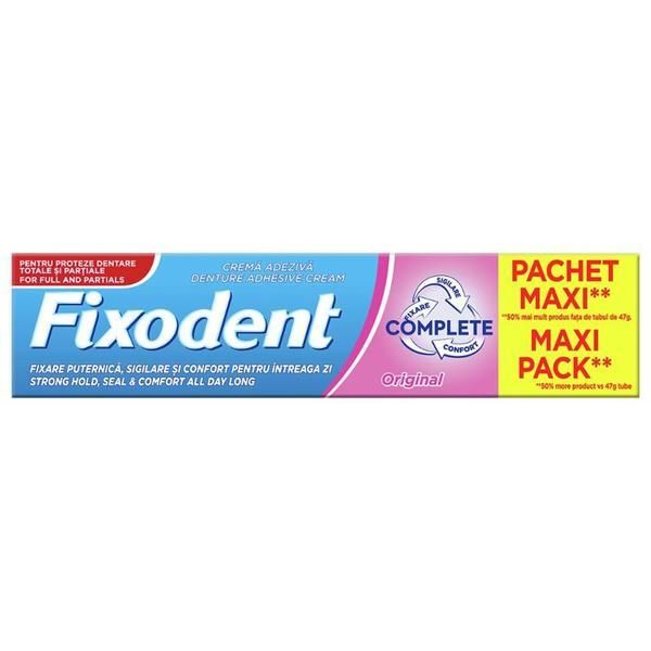 Fixodent Адхезивен крем Dental Adhesive Cream - Fixodent Complete Original, 70 гр