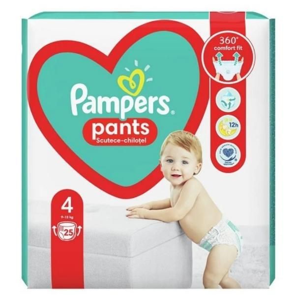 Pampers Активни бебешки пелени Pampers Pants, размер 4 (9-15 кг), 25 бр