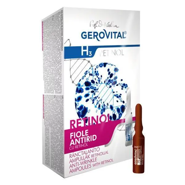 Gerovital Ампули против бръчки с ретинол - Gerovital H3 Retinol Anti-Wrinkle Ampoules, 10 x 2 мл