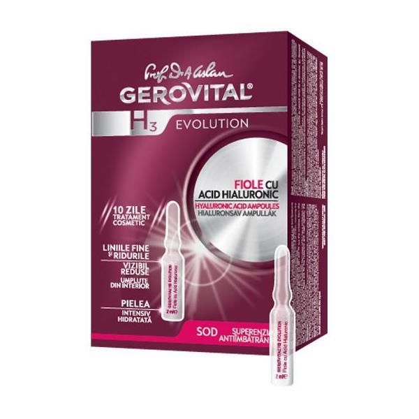 Gerovital Ампули с хиалуронова киселина 5% - Gerovital H3 Evolution Hyaluronic Acid Ampoules, 10 ампули x 2 мл