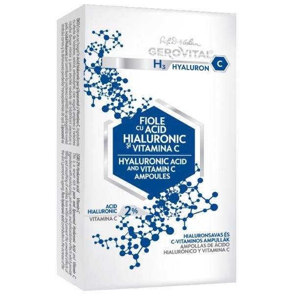 Gerovital Ампули с хиалуронова киселина - Gerovital H3 Hyaluron C Hyaluronic Acid and Vitamin C Ampoules, 10 ампули x 2мл