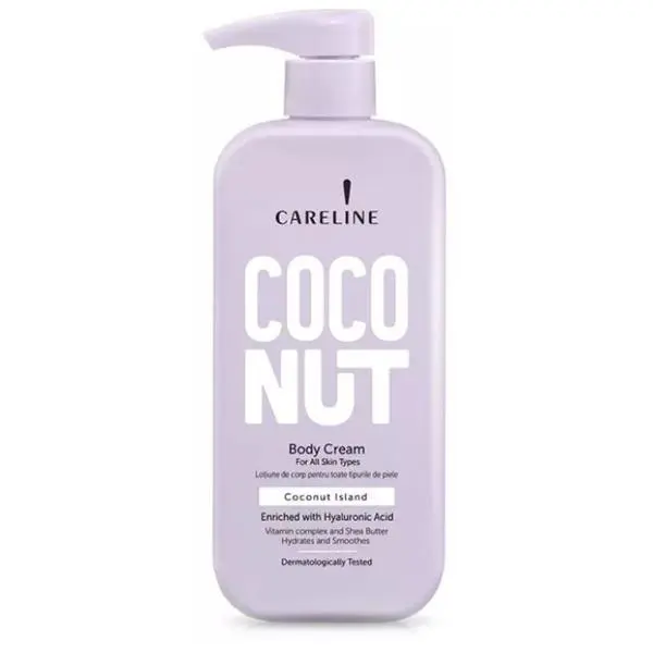 Careline >Лосион за тяло за всички типове кожа - Careline Coconut Island Body Cream, 500 мл