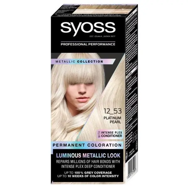 Syoss >Перманентна боя за коса - Syoss Professional Performance Matallic Collection Permanent Colouration, нюанс 12_53 Platinum Pearl