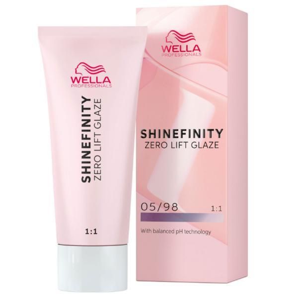 Wella Professionals &gt;Прозрачна полуперманентна боя - Wella Professionals Shinefinity Zero Lift Glaze, нюанс 05/98 Steel Orchid (светлосив перлен сатен), 60 мл